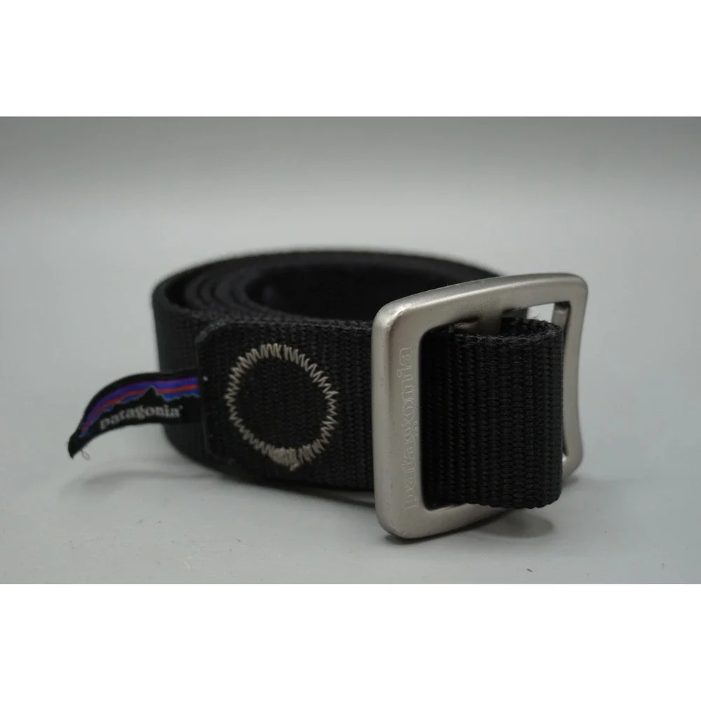 Patagonia Friction Belt Mens Black Webbing Aluminum Buckle 1 Inch